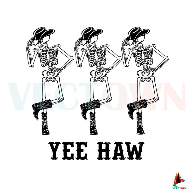 Halloween Skeleton SVG Halloween Yee Haw Cutting Files.jpg