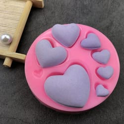 8 cavity silicone heart molds for baking