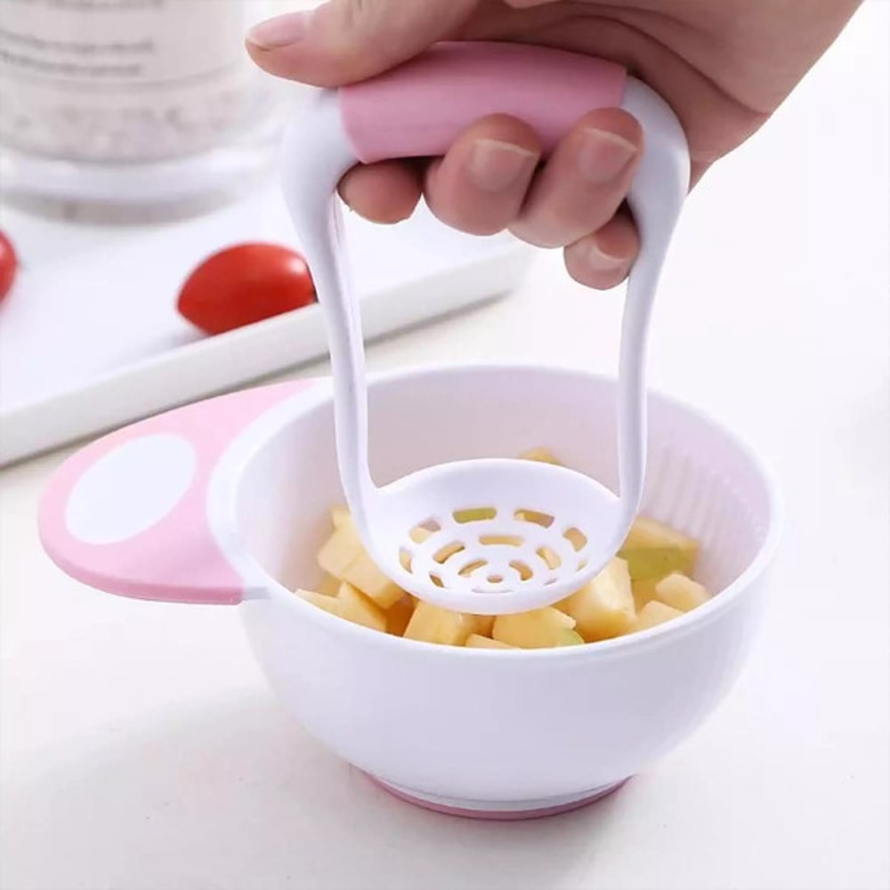 Food Masher Bowl Set for Baby Food. white
