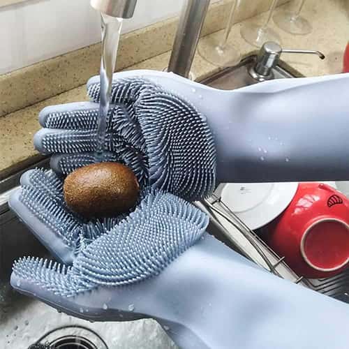 Magic Silicone Dishwashing Gloves - Reusable Cleaning Gloves