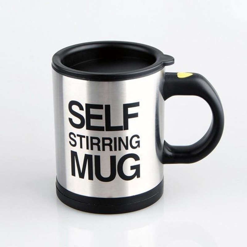 Self-Stirring Coffee Mug Black