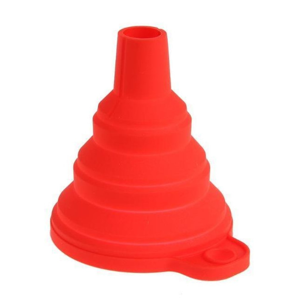 Silicone Foldable Funnel Red