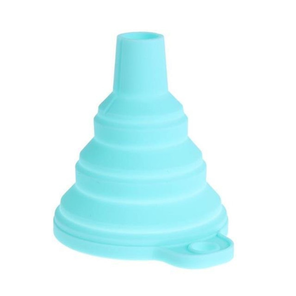 Silicone Foldable Funnel Aqua
