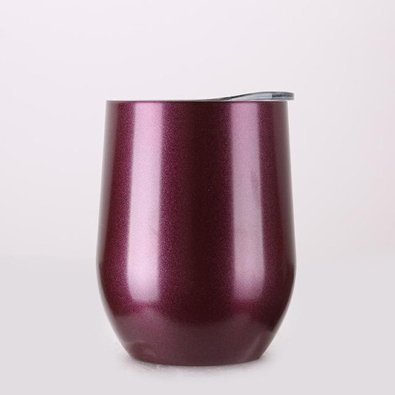 Portable Insulated Wine Cup Chrome Burgundy