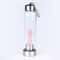 Healing Natural Quartz Water Bottle – Elegant Glass and Stainless Steel, Enhances Well-Being, Hand Wash Only Rose Quartz