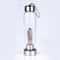 Healing Natural Quartz Water Bottle – Elegant Glass and Stainless Steel, Enhances Well-Being, Hand Wash Only Smoky Quartz