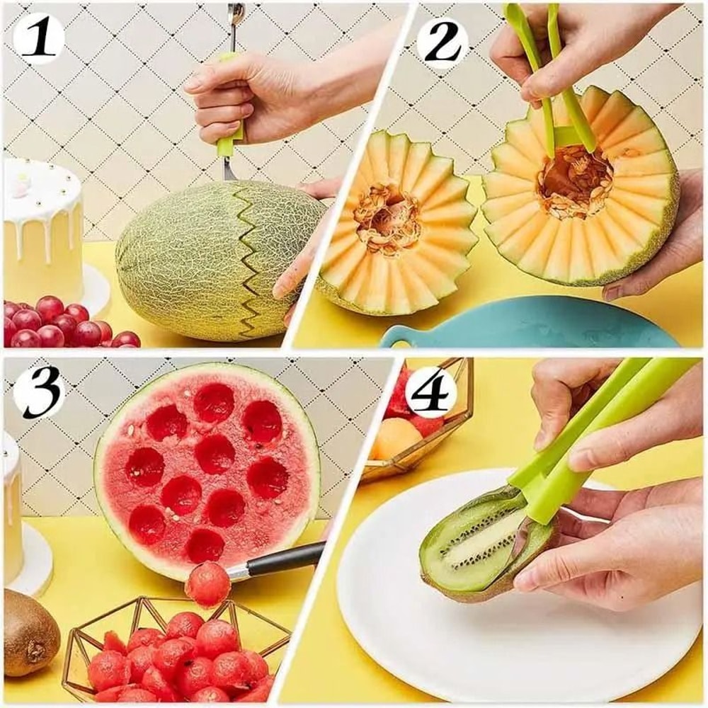 Watermelon Slicer Cutter Fruit Carving Scoop Tool 4