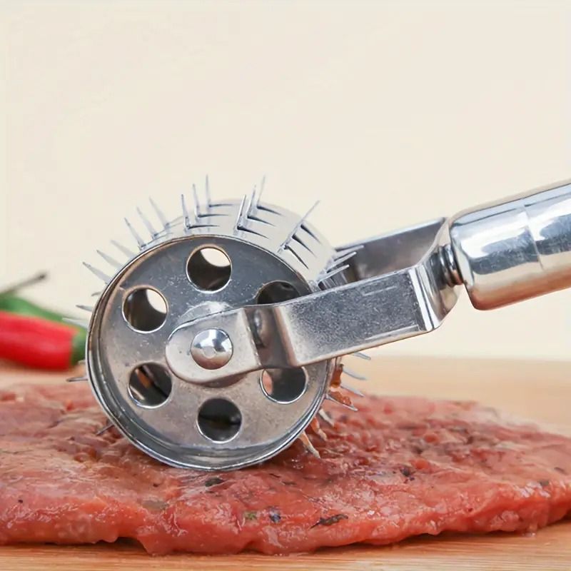 Stainless Steel Meat Tenderizers Roller Rolling Tenderizer With Ultra Sharp Needle Blades Tenderizi 3