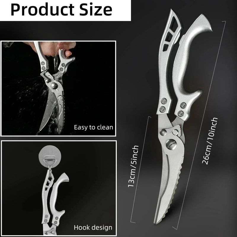 Sharp Stainless Steel Kitchen Scissors