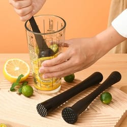 professional stainless steel cocktail muddler and ice cube crusher