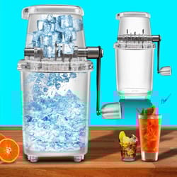 portable manual ice crusher with comfortable handle – multi-functional hand-cranked smoothie and beverage tool for home