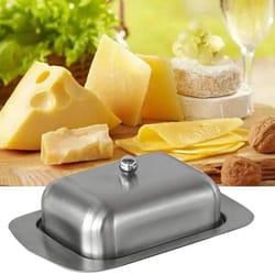 premium stainless steel butter dish with lid – durable butter cheese storage box