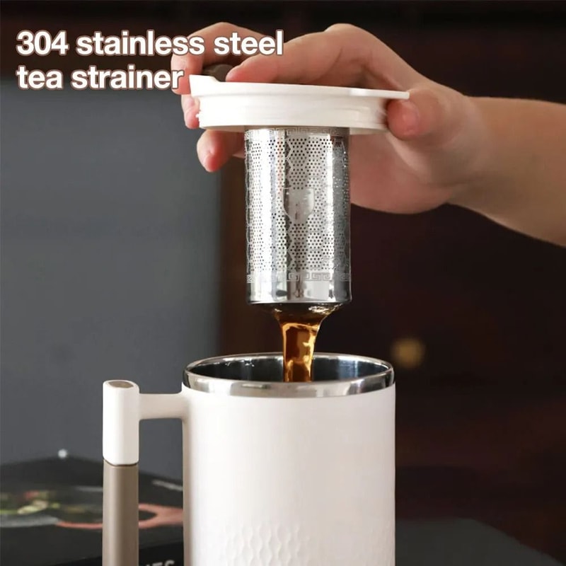 450ML Stainless Steel Tea Infuser Mug Portable Thermo Cup For Office And Travel 5