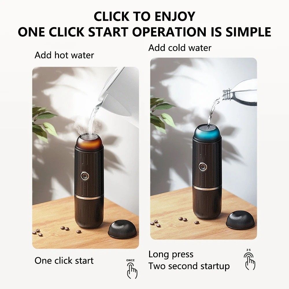 Portable coffee brewer with grinder