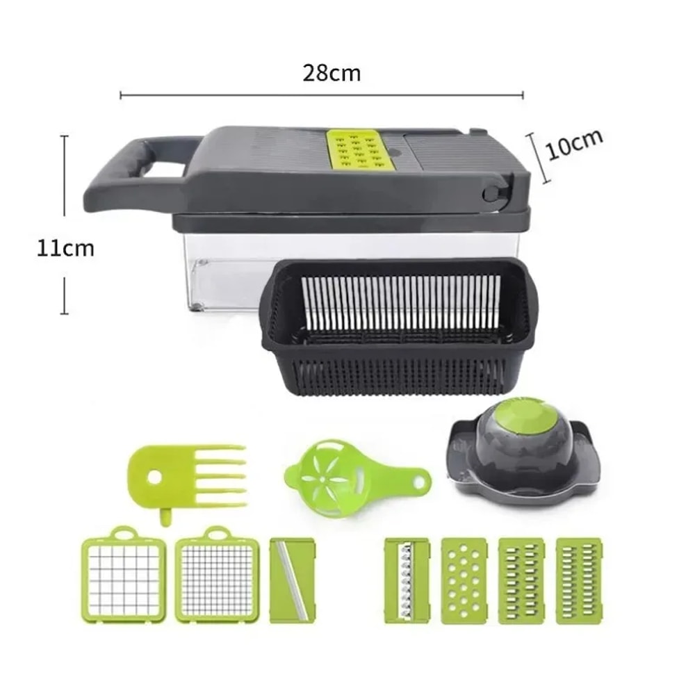 Multifunctional Vegetable Chopper Handle Food Grate Slicer Dicer for Effortless Kitchen Prep