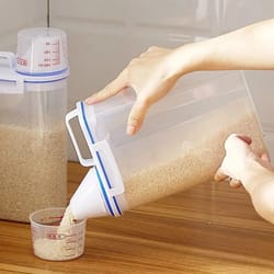 food storage canister with measuring cup moisture proof, insect proof, dust-proof transparent box