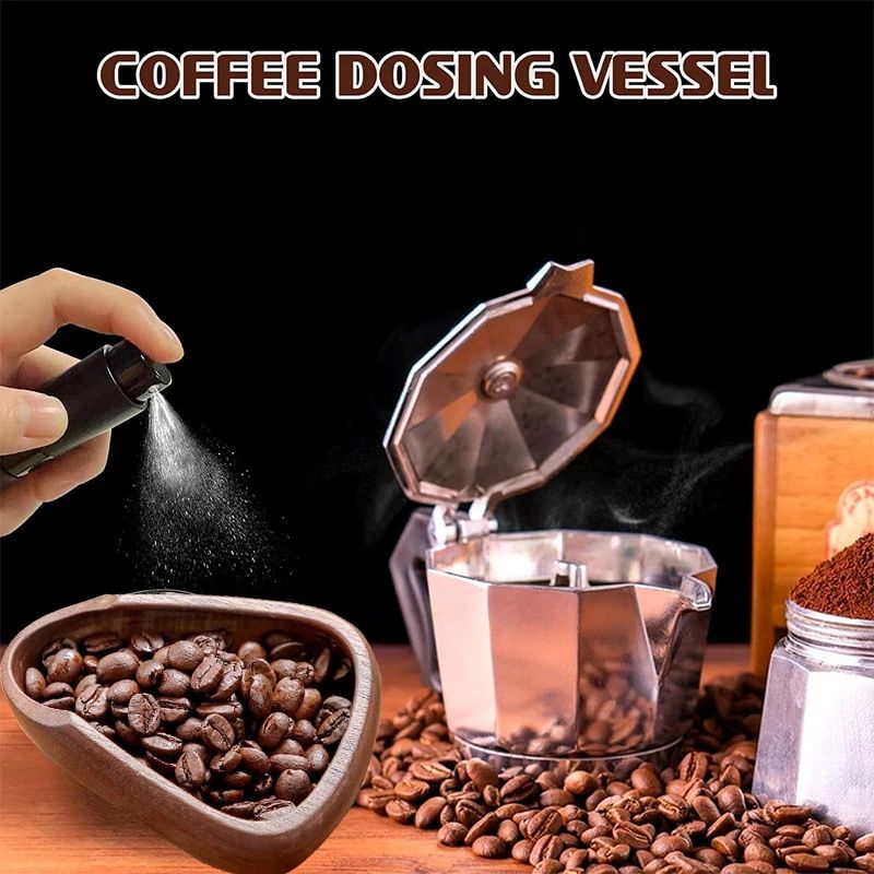 Multifunctional Wooden Coffee Bean Dosing Cup Light Spray Bottle Barista Set Enhance Brewing Coffe 3