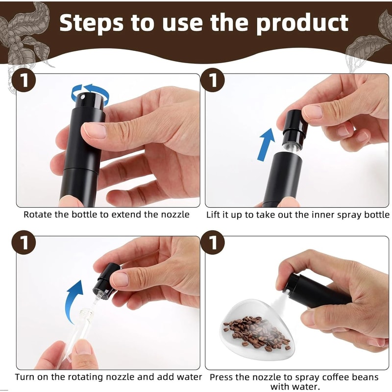 Multifunctional Wooden Coffee Bean Dosing Cup Light Spray Bottle Barista Set Enhance Brewing Coffe 4