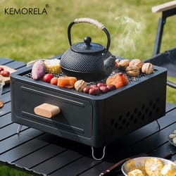 heavy-duty outdoor bbq camping stove brazier barbecue grill stove, portable charcoal firepit for tea cooking household