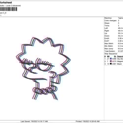 lisa simpson /anime design / anime embroidery pattern/ design pes dst vp3 format