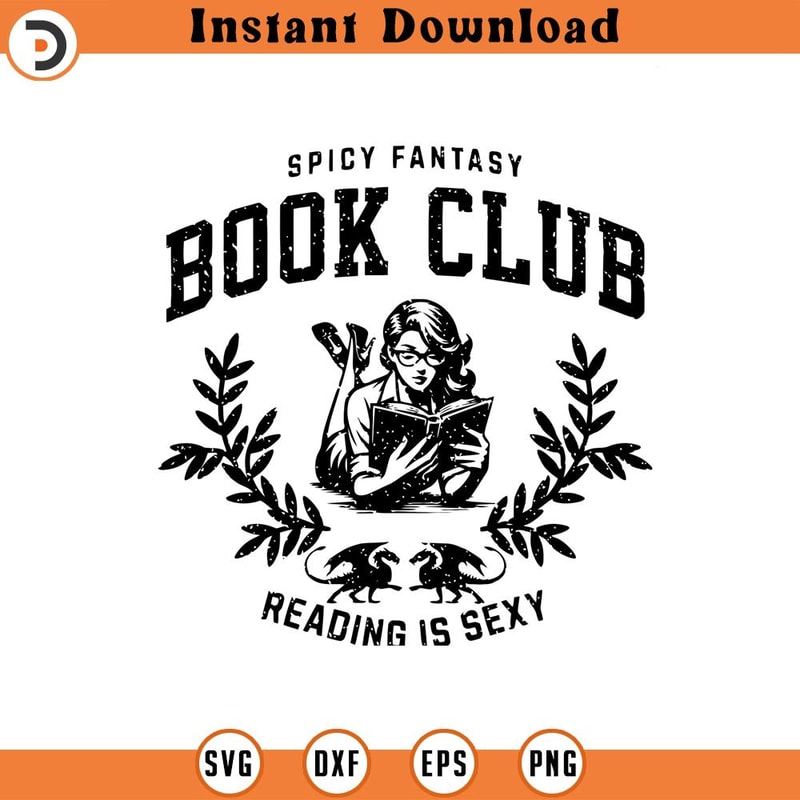 160524250-Spicy Fantasy Readers Book Club Graphic Reading SVG Silhouette, Cricut File .jpg