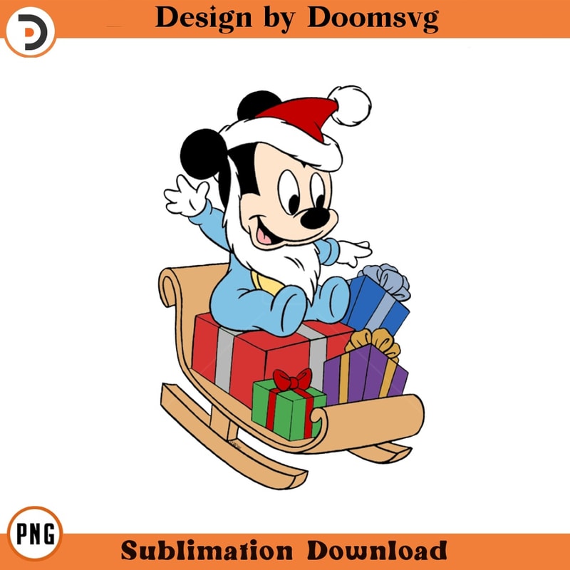 SH288-Baby Mickey Sled Cartoon Clipart Download, PNG Download Cartoon Clipart Download, PNG Download.jpg