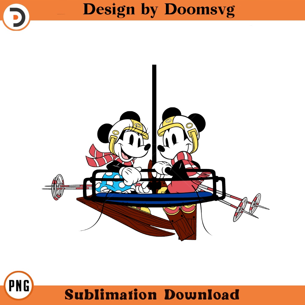 SH1024-Classic Mickey Minnie Skilift Cartoon Clipart Download, PNG Download Cartoon Clipart Download, PNG Download.jpg