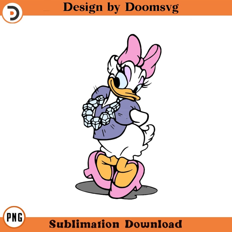 SH1433-Daisy Duck Diamonds Cartoon Clipart Download, PNG Download Cartoon Clipart Download, PNG Download.jpg