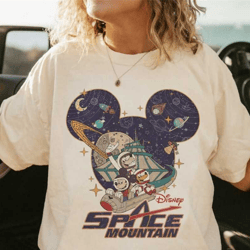 vintage 90s disney space mountain shirt, retro walt disney world shirt, mickey and friends shirt, retro disney astronaut