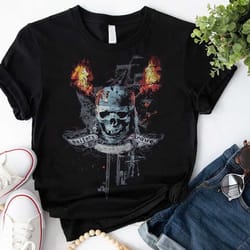 pirates of the caribbean t-shirt sailors grave skull ship fire, pirates of caribbean shirt, pirates movie shirt, skull s