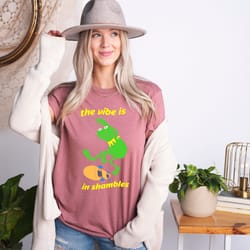 the vibe is in shambles shirt, meme gaslight ironic shirt for friends birthday, weird shirts, vibe in shambles, funny fr