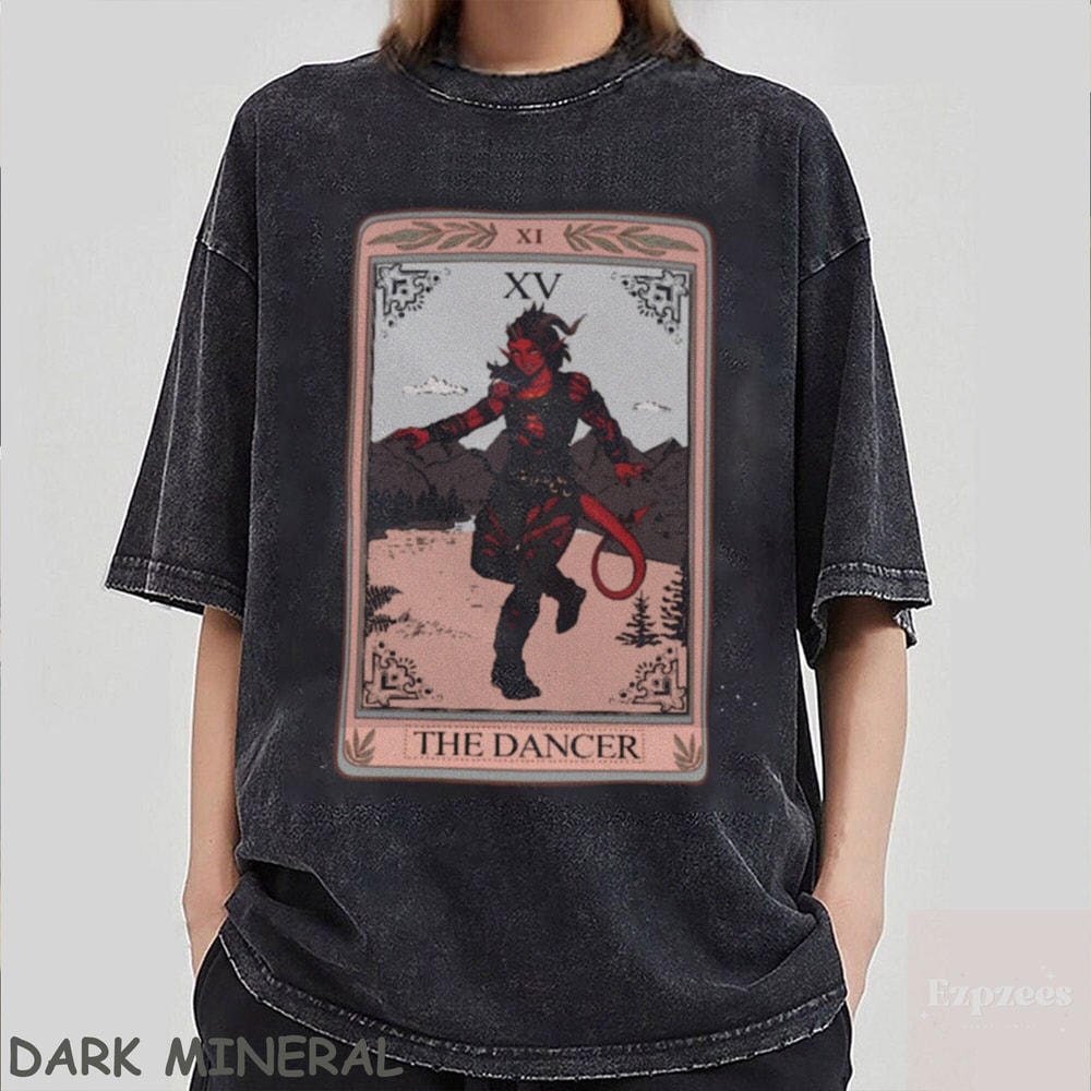 Retro Karlach The Dancer Funny Tarot Card Comfort Colors Tshirt, Baldur's gate 3 merch shirt, Video games Tee, gift for video game streamers.jpg