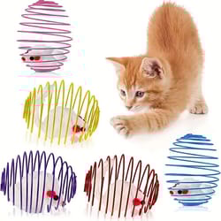 interactive cat toy balls: funny, stretchable springs for kittens - rolling balls in random colors - pet accessories