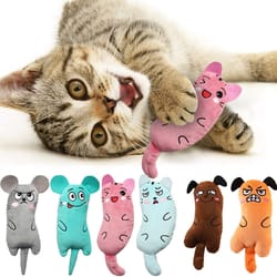 interactive plush cat toy: fun mini teeth grinding catnip toys for kittens