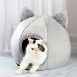 Cozy Self-Warming Pet Tent Cave Bed for Cats & Small Dogs