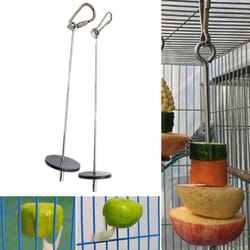 stainless steel pet parrot feeder stick: anti-stick skewers for cage accessories