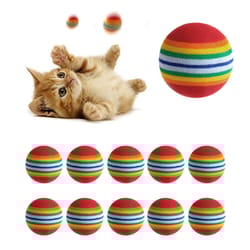 colorful cat toy balls: 10 interactive toys for play, chewing, and training