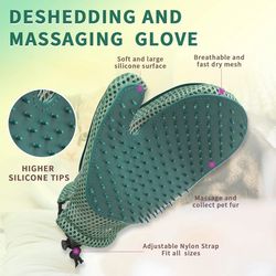 Pet Hair Remover Glove for Dogs & Cats | Grooming Brush Mitt for Shedding