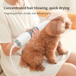 3-in-1 Pet Dryer: Quiet Dog Hair Blower & Comb Brush for Grooming Cats & Dogs