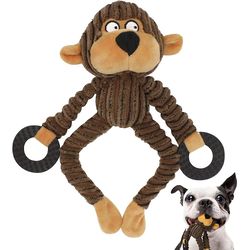 Squeaky Puppy Toys: Plush Chew for Teething & Training - Small Dog Interactive Monkey Toy