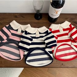 fashion striped dog shirt for summer: cute, breathable pet clothing for puppies & kittens - chihuahua & cat vest