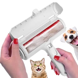 self-cleaning pet hair remover roller, reusable cat & dog fur remover – quick animal hair removal tool