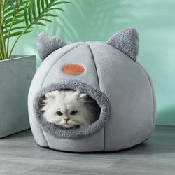 winter cat bed cozy deep sleep comfort cave for cats & small dogs warm pet tent nest with non slip bottom