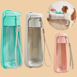 portable dog water bottle for small medium large dogs cats, leak proof puppy drinking bowl for outdoor travel pet supply