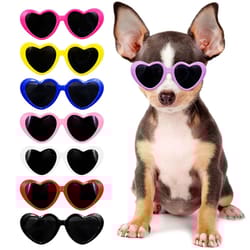 heart-shaped small dog sunglasses with adjustable strap - waterproof uv protection