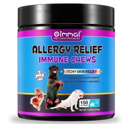 Dog Allergy Relief Chews: Anti-Itch Skin & Coat Supplement with Omega-3 Fish Oil