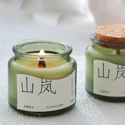 green tea fragrance candle set - gardenia, plum, longjing | soy wax, creative gift for indoor decor
