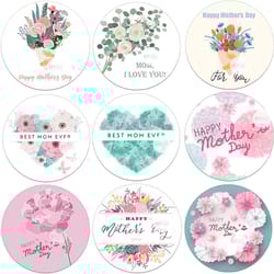 diy mother's day decor: heart floral stickers & labels - self-adhesive flowers for happy mother's day