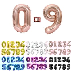 silver gold foil number balloons - birthday wedding party decorations