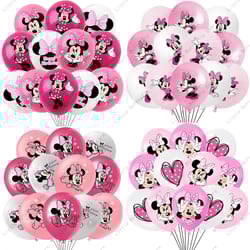 disney minnie mouse pink latex balloons - 10/20/30pcs party supplies for birthday decor